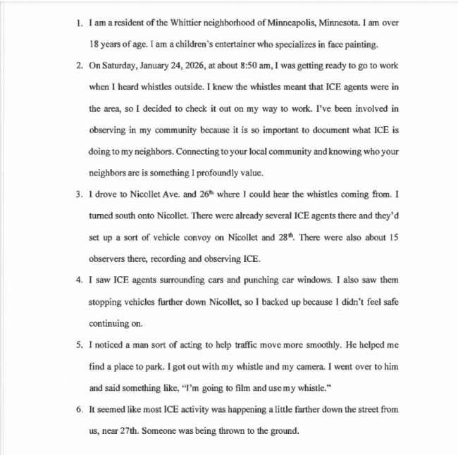 Affidavit - Killing in Minneapolis