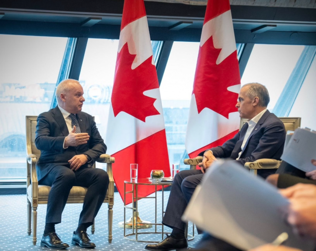 Prime Minister Mark Carney and Equinor CEO Anders Opedal meeting to discuss the proposed Bay Du Nord project. Credit: Mark Carney/Facebook