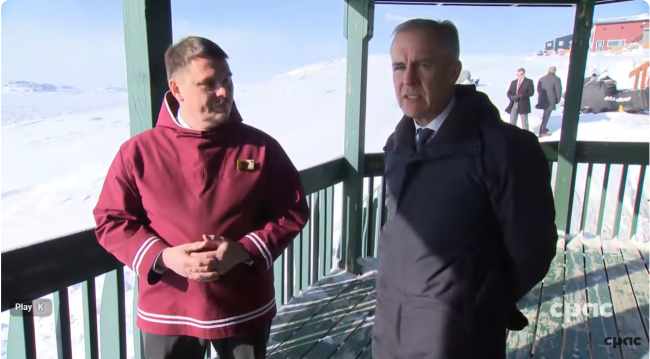 Prime Minister Carney meets Nunavut Premier P.J. Akeeagok in Iqaluit, Nunavut, last month.