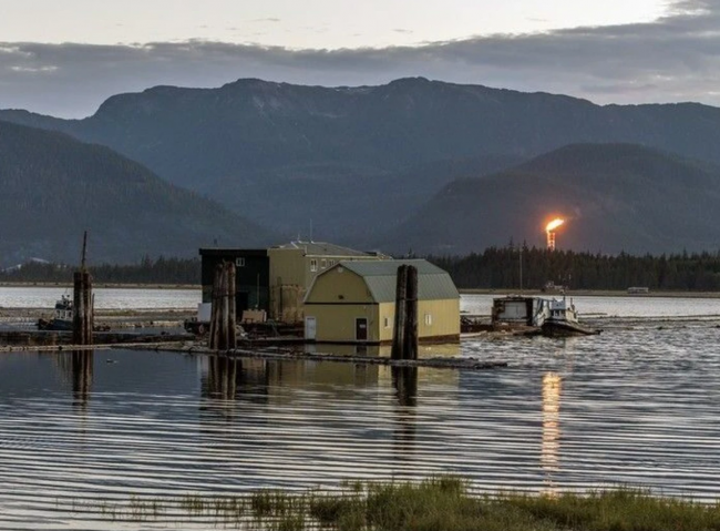 Flaring of waste gas at the LNG Canada plant in Kitimat. Photo by Government of B.C. /Government of B.C.