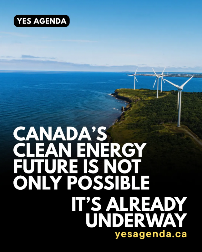 Yes agenda - clean energy poster