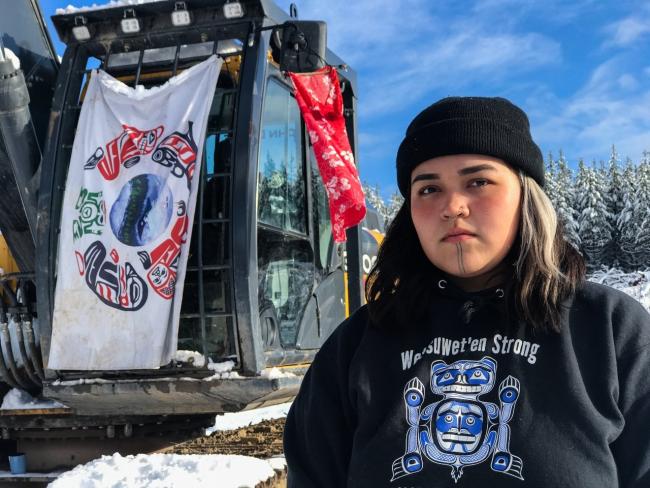 Gitxsan youth Shay Lynn Sampson is doing her part to ensure the Coastal GasLink pipeline never gets built. Photo by Melissa Cox