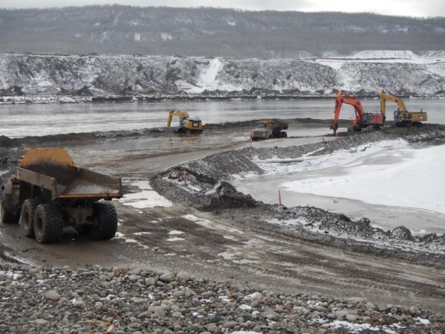 In-river excavation on the Site C dam early 2016.   Photograph By BC Hydro 