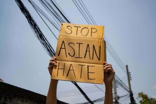  Asian Hate - sign -U.S. media outlet Bloomberg has used crime data to determine Vancouver, Canada is the 'Anti-Asian Hate Crime Capital of North America.'Photo via Wachiwit / Getty Images