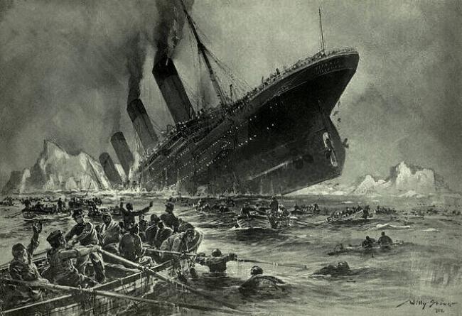 the titanic sinking