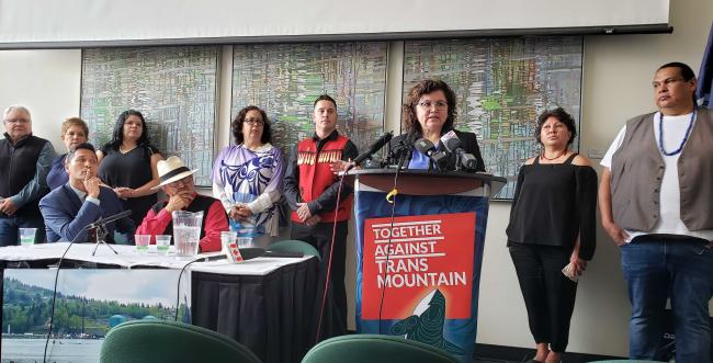  First Nations announce the new round of TMX legal challenges at a press conference in July 2019. (Photo: Eugene Kung)