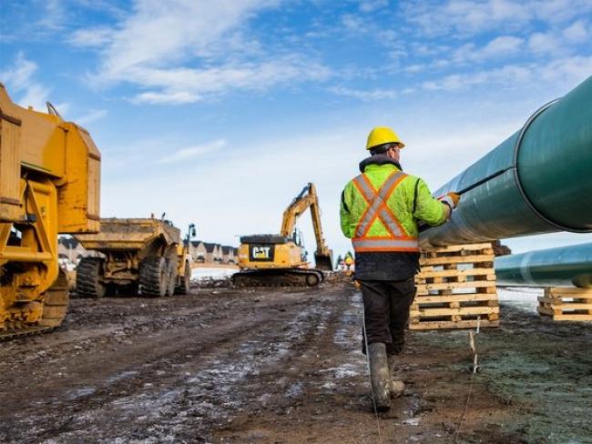 The Trans Mountain pipeline expansion project is currently scheduled to be finished at the end of 2022. Photo from Trans Mountain/Twitter