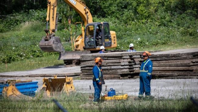 The Supreme Court of Canada has rejected an appeal by B.C. First Nations challenging federal approval of the Trans Mountain pipeline expansion project, the Burnaby portion of which is pictured in June 2019. (Ben Nelms/CBC)