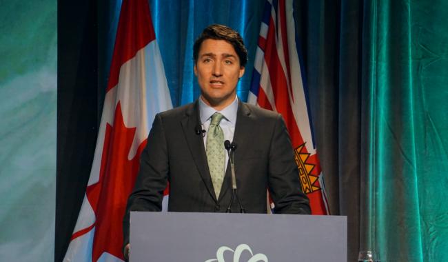 Prime Minister Justin Trudeau opens the Globe Series 2016 in Vancouver, B.C. with a commitment to getting Canada's resources to market on Wed. March 2, 2016. Photo by Elizabeth McSheffrey.