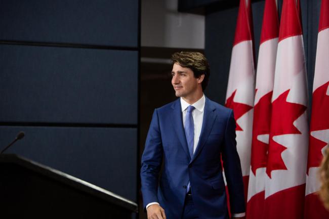 Prime Minister Justin Trudeau arrives at the National Press Theatre in Ottawa for a news conference on April 15, 2018. File photo by Alex Tétreault