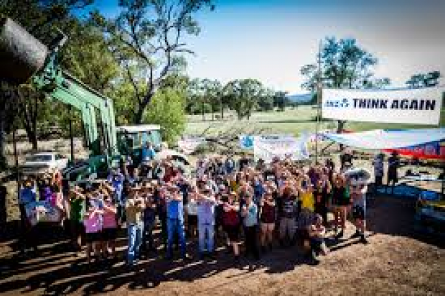 Protesters at the Maules Creek site in December. Pic: Supplied.