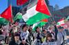 Pro-Palestinian protestors march in downtown Minneapolis, Oct. 6, 2024.,Photo: Nicole Ki | MPR News (Minnesota Public Radio)