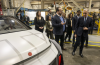 Automotive Parts Manufacturers’ Association President Flavio Volpe shows Prime Minister Mark Carney, front right, the Project Arrow 2.0 prototype vehicle during a tour of an auto-parts plant, Woodbridge, Ont., February 5, 2026. Photo by: Eduardo Lima / The Canadian Press