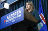 Alberta Premier Danielle Smith speaks during a news conference in Calgary, Alta., Friday, May 22, 2026.THE CANADIAN PRESS/Jeff McIntosh