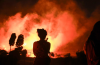 Firefighters battle wildfire near Preveli on the island of Crete, Greece, 30 July 2026. Photograph: Costas Baltas/Anadolu/Getty Images
