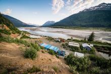 The Tulsequah Chief mine site sits at the Tulsequah River upstream from its confluence with the Taku River. The mine operated for only a few years before closing. For over 60 years the site has released untreated acid mine drainage into the watershed. Colin Arisman / The Narwhal
