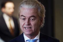 Leader of the Party for Freedom (PVV) Geert Wilders speaks to press after a conversation with scout Ronald Plasterk as he invites all the party chairmen for an interview in The Hague, Netherlands on November 29, 2023. FAROUK BATICHE / ANADOLU VIA GETTY IMAGES) LEADER OF THE PARTY FOR FREEDOM GEERT WILDERS