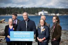 New Democratic Party premier John Horgan speaking in Comox, British Columbia, 2017. (BC NDP / Flickr)