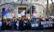  An Extinction Rebellion protest at the Australian embassy in London on Friday. Photograph: Henry Nicholls/Reuters
