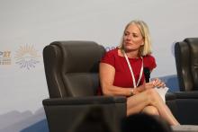 Catherine McKenna on stage at an event at the UN climate summit COP27. Photo via UNFCCC Flickr (CC BY-NC-SA 2.0)