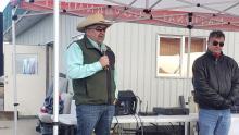 Chief Joe Alphonse (l) at the grand opening ceremony (Image Credit: Tŝilhqot’in Nation)