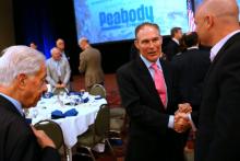 SCOTT PRUITT The Oklahoma attorney general, second from right, in Dallas in July, and his Republican counterparts have formed alliances to oppose federal regulations