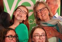 Emma-Jane Burian is seen with the former leader of the Green Party of Canada, Elizabeth May, in September 2019. Photo by Matt Watson