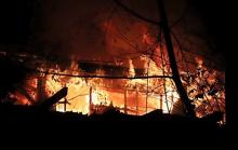 A workshop on Burnaby Mountain burned to the ground Saturday night. SHANE MACKICHAN PHOTOS