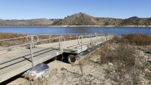 The receding water line of Lake Hodges