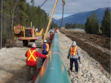 Construction work on Kinder Morgan's TransMountain pipeline. KINDER MORGAN / PNG