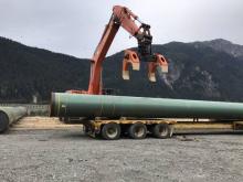 Sections of pipe for the Coastal GasLink pipeline arrive near Kitimat, B.C., in December 2019. Coastal GasLink/Twitter