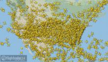 Real-time flight mapping by flightradar24.com -- December 18, 2019