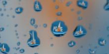 The Pacific Gas & Electric logo on a truck seen through raindrops on a window on Jan. 15, 2019, in San Francisco. Photo: Justin Sullivan/Getty Images