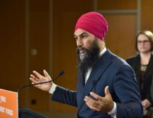 NDP leader Jagmeet Singh on October 20, 2019. (Don MacKinnon / AFP via Getty Images)