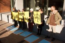 Protest against offshore drilling at the Canada-Nova Scotia Offshore Petroleum Board in Halifax. Photo by Greenpeace