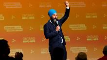 NDP leader Jagmeet Singh announces the 2019 election platform in Ottawa. Still image from YouTube/CBC.