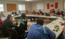Husky officials meet with Chief Wally Burns and other members of the James Smith Cree Nation in Saskatchewan after one of the company's pipelines dumped oil inter a major river. Photo courtesy of James Smith Cree Nation, taken on Thurs. Aug. 25, 2016.