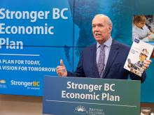 Premier John Horgan at the announcement for ‘StrongerBC,’ the province’s new economic plan, on Feb. 17, 2022. Photo via BC government.