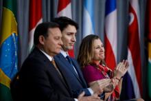 Prime Minister Justin Trudeau and former Foreign Affairs Minister Chrystia Freeland host a gathering of foreign ministers from the Lima Group, a coalition of countries formed to “solve the Venezuela crisis.” Photo from Twitter.