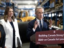 PM Carney and Alberta Premier Smith announce a new oilsands pipeline on July 2. Two weeks later they unveiled a $20-billion carbon capture project. Photo by Todd Korol, the Canadian Press.