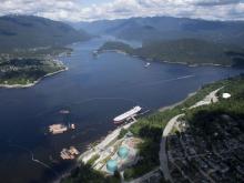 A aerial view of Kinder Morgan's Trans Mountain marine terminal, in Burnaby, B.C., is shown on Tuesday, May 29, 2018. JONATHAN HAYWARD / THE CANADIAN PRESS