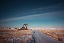 Oil and gas infrastructure on a roadside near Calgary, Alta., on December 30, 2020. A new report from Environmental Defence found support for the oil and gas sector grew to $18 billion in 2020. Photo: Todd Korol