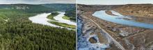 Peace River before and after commencement of construction of Site C Dam, Garth Lenz