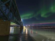 Dawson Creek’s proposed water pipeline would include an intake on the Peace River, across from the gas plant in Taylor, BC. Photo by The Tyee.