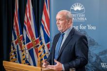 ‘Premier John Horgan has a responsibility and a moral obligation to come to the table,’ says Hereditary Chief Na’Moks. ‘He shouldn’t be hiding behind the RCMP or the company.’ Government of BC photo.