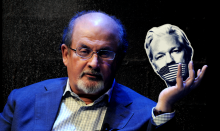 Image of Rushdie and Julian Assange