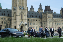 Prime Minister Justin Trudeau is followed by reporters on Parliament Hill, Oct. 1, 2018. In this new session, MPs will have to get down to business. Photo by Alex Tétreault