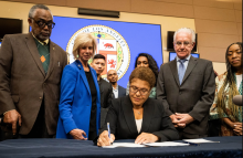 The revolution that Mayor Karen Bass hopes to spark in Los Angeles isn’t quite ideological or even policy-based but, rather, bureaucratic.Photograph by Sarah Reingewirtz / MediaNews Group / Los Angeles Daily News / Getty 