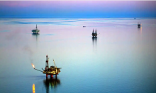 Offshore oil and gas production in the Cook Inlet oilfield of Alaska. Photograph: PA Lawrence, LLC./Alamy