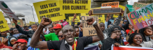Climate activists take part in a march in Nairobi, Kenya on September 4, 2023. (Photo: Suleiman Mbathiah/AFP via Getty Images)
